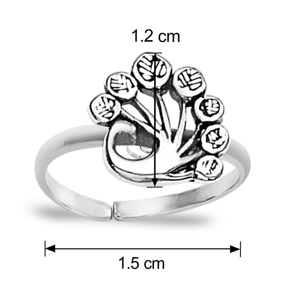 Taraash Sterling Silver Combo of Anklet & Toe Ring For Women COMBO ANTR 40 - Taraash