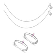 Taraash Sterling Silver Combo of Anklet & Toe Ring For Women COMBO ANTR 43 - Taraash