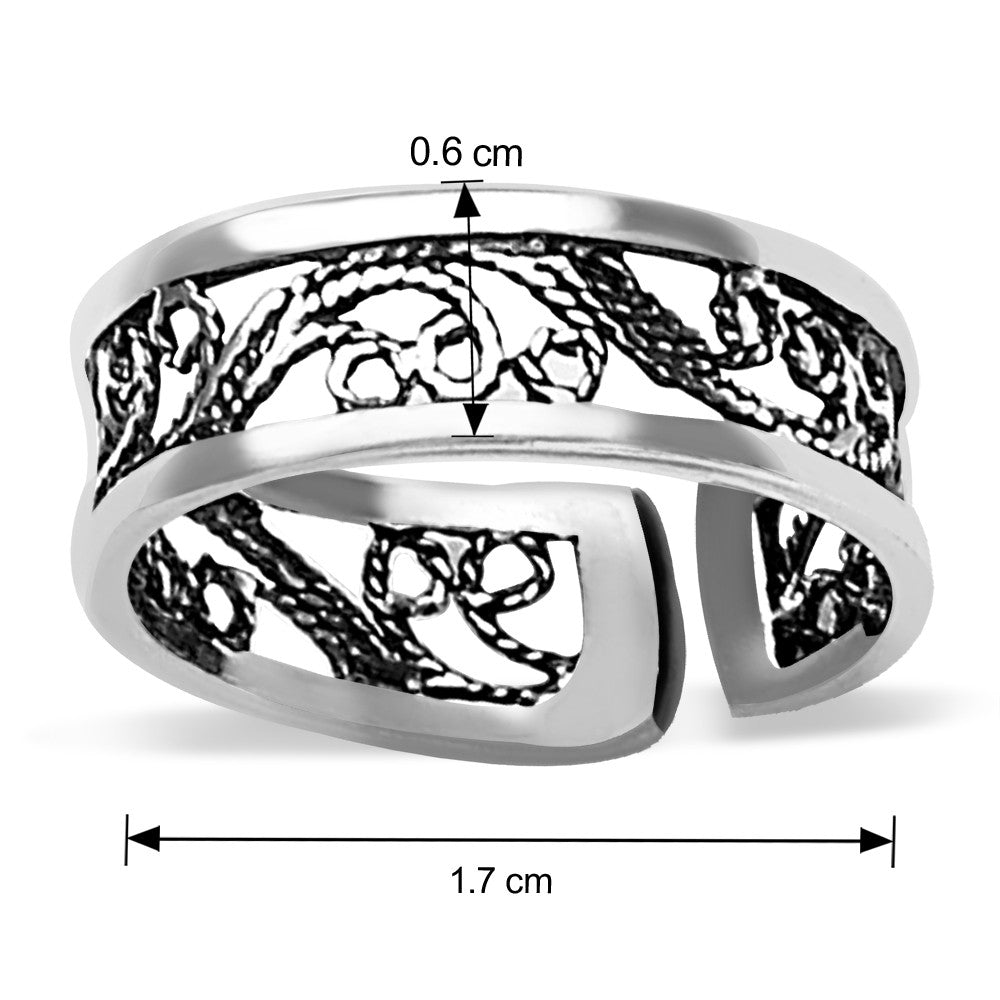 Taraash Sterling Silver Combo of Anklet & Toe Ring For Women COMBO ANTR 44 - Taraash