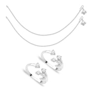 Taraash Sterling Silver Combo of Anklet & Toe Ring For Women COMBO ANTR 46 - Taraash