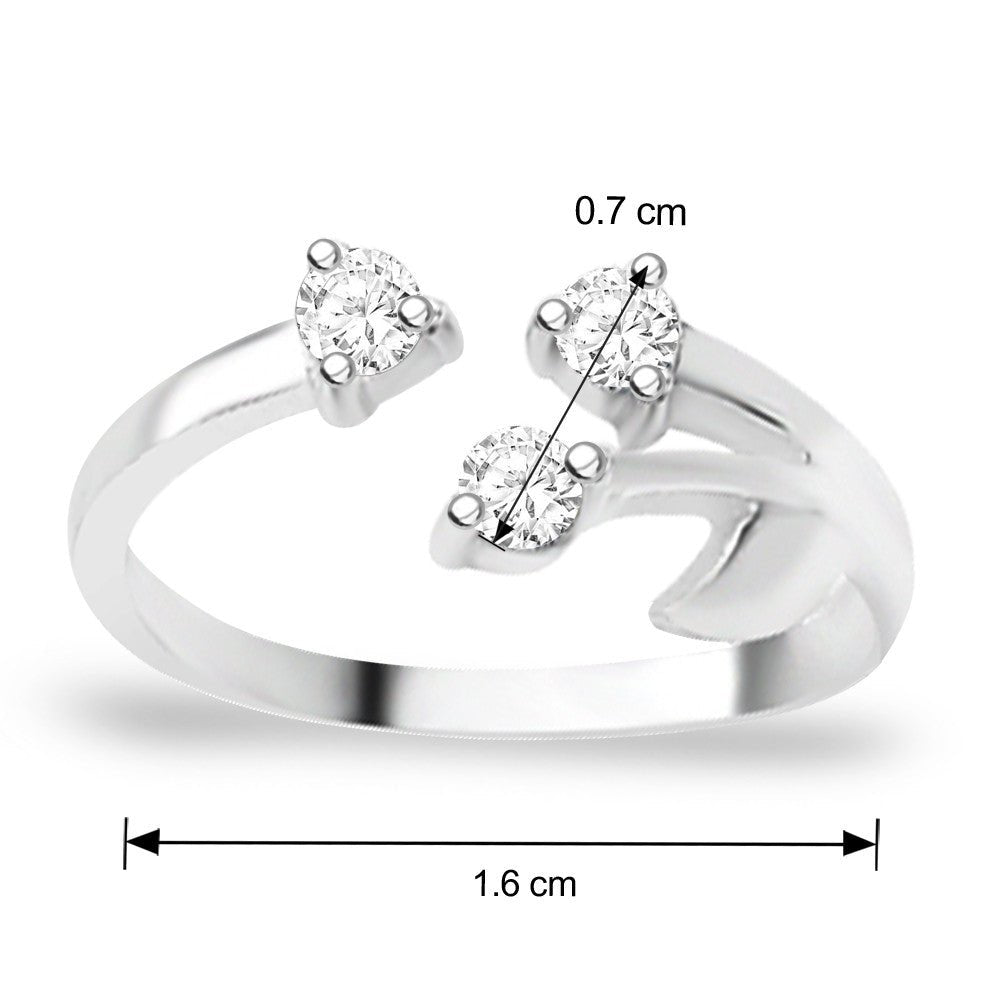 Taraash Sterling Silver Combo of Anklet & Toe Ring For Women COMBO ANTR 46 - Taraash