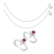 Taraash Sterling Silver Combo of Anklet & Toe Ring For Women COMBO ANTR 48 - Taraash