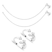 Taraash Sterling Silver Combo Of Anklet & Toe Ring For Women COMBO ANTR 56 - Taraash