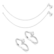 Taraash Sterling Silver Combo Of Anklet & Toe Ring For Women COMBO ANTR 59 - Taraash