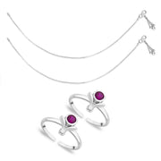 Taraash Sterling Silver Combo Of Anklet & Toe Ring For Women COMBO ANTR 68 - Taraash
