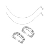 Taraash Sterling Silver Combo Of Anklet & Toe Ring For Women COMBO ANTR 71 - Taraash