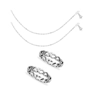 Taraash Sterling Silver Combo Of Anklet & Toe Ring For Women COMBO ANTR 77 - Taraash