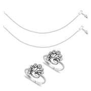 Taraash Sterling Silver Combo of Anklet & Toe Ring For Women COMBO ANTR 80 - Taraash