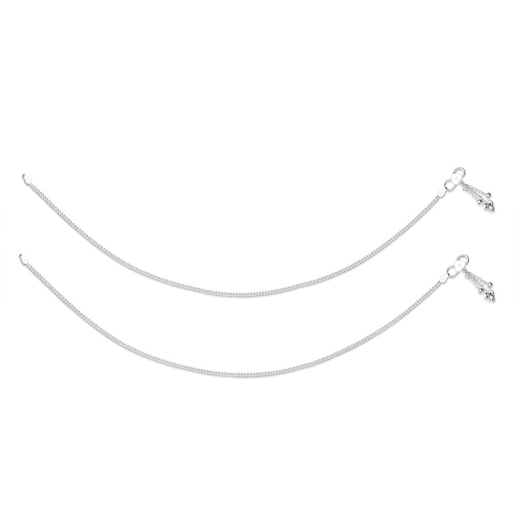 Taraash Sterling Silver Combo of Anklet & Toe Ring For Women COMBO ANTR 82 - Taraash