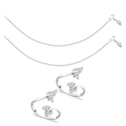 Taraash Sterling Silver Combo of Anklet & Toe Ring For Women COMBO ANTR 85 - Taraash