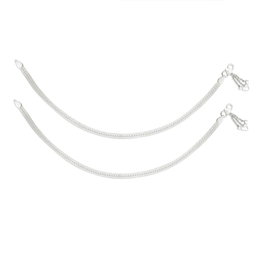 Taraash Sterling Silver Combo of Anklet & Toe Ring For Women COMBO ANTR 94 - Taraash