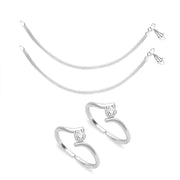 Taraash Sterling Silver Combo of Anklet & Toe Ring For Women COMBO ANTR 99 - Taraash