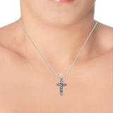 Taraash Sterling Silver Cross Pendant With Chain For Unisex COMBO PDCH 67 - Taraash