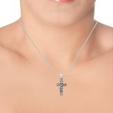 Taraash Sterling Silver Cross Pendant With Chain For Unisex COMBO PDCH 67 - Taraash