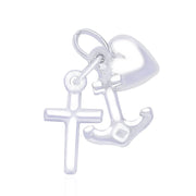 Taraash Sterling Silver Cross,Heart And Anchor Pendant With Chain For Unisex COMBO PDCH 59 - Taraash