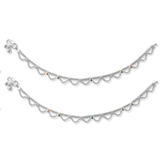 Taraash Sterling Silver Curb Chain Layer Enamel Anklet For Women - Taraash