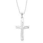 Load image into Gallery viewer, Taraash Sterling Silver Curved Design Cross Pendant With Chain For Unisex COMBO PDCH 112 - Taraash
