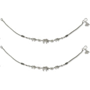 Taraash Sterling Silver Cute elephant anklet For Women - Taraash