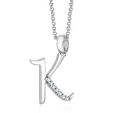 Taraash Sterling Silver Cz Adorn Initial "K" Pendant For Men /Women CBPD028I-06 - Taraash