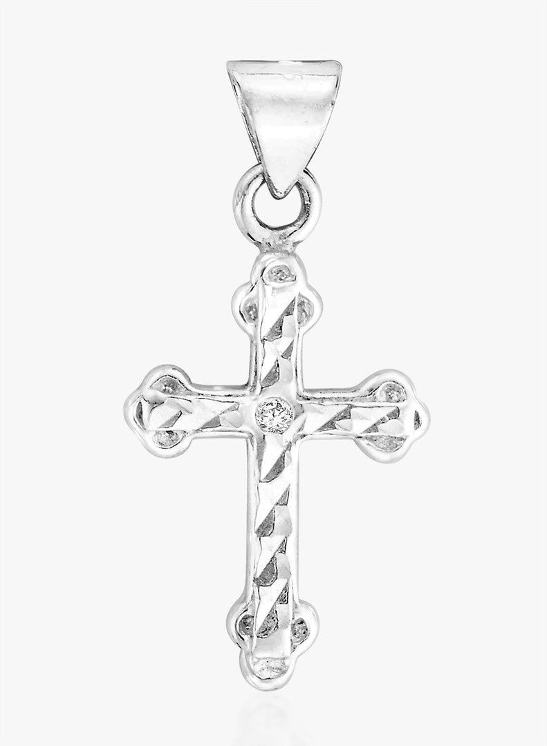 Taraash Sterling Silver Cz Cross Pendant With Chain For Unisex COMBO PDCH 81 - Taraash