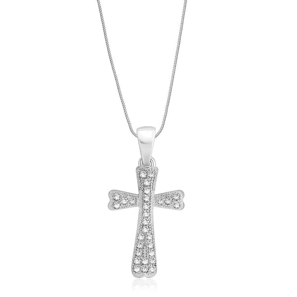 Taraash Sterling Silver Cz Cross Pendant With Chain For Women COMBO PDCH 142 - Taraash