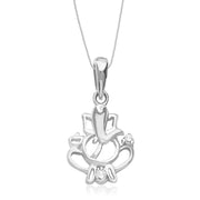 Taraash Sterling Silver Cz Divine Ganpati Pendant With Chain For Unisex COMBO PDCH 122 - Taraash