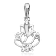 Taraash Sterling Silver Cz Divine Ganpati Pendant With Chain For Unisex COMBO PDCH 122 - Taraash