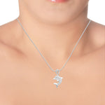 Load image into Gallery viewer, Taraash Sterling Silver Cz Dolphin Pendant Locket With Chain For Unisex COMBO PDCH 70 - Taraash
