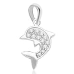 Load image into Gallery viewer, Taraash Sterling Silver Cz Dolphin Pendant Locket With Chain For Unisex COMBO PDCH 70 - Taraash