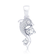 Taraash Sterling Silver Cz Dolphin Pendant With Chain For Women COMBO PDCH 143 - Taraash