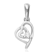 Taraash Sterling Silver Cz Double Heart Pendant With Chain For Women COMBO PDCH 117 - Taraash