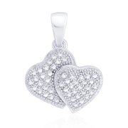 Taraash Sterling Silver Cz Double Heart Pendant With Chain For Women COMBO PDCH 141 - Taraash