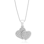 Load image into Gallery viewer, Taraash Sterling Silver Cz Double Heart Pendant With Chain For Women COMBO PDCH 141 - Taraash