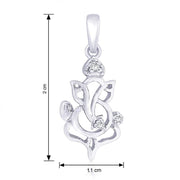 Taraash Sterling Silver Cz Ganeshji Pendant With Chain For Unisex COMBO PDCH 102 - Taraash