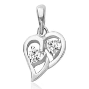 Taraash Sterling Silver Cz Heart Design Pendant With Chain For Women COMBO PDCH 119 - Taraash
