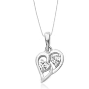Taraash Sterling Silver Cz Heart Design Pendant With Chain For Women COMBO PDCH 119 - Taraash