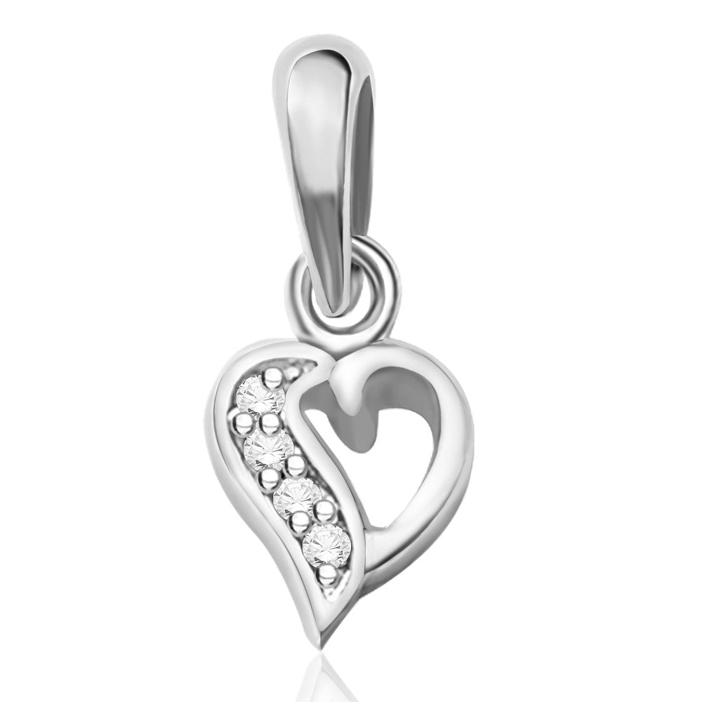 Taraash Sterling Silver Cz Heart Pendant With Chain For Women COMBO PDCH 94 - Taraash