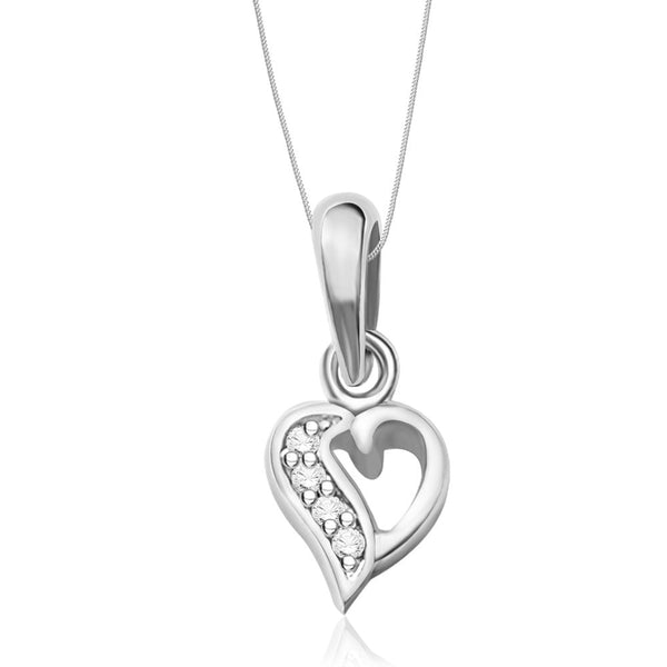Taraash Sterling Silver Cz Heart Pendant With Chain For Women COMBO PDCH 94 - Taraash