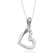 Taraash Sterling Silver Cz Heart Pendant with Chain Women COMBO PDCH 100 - Taraash