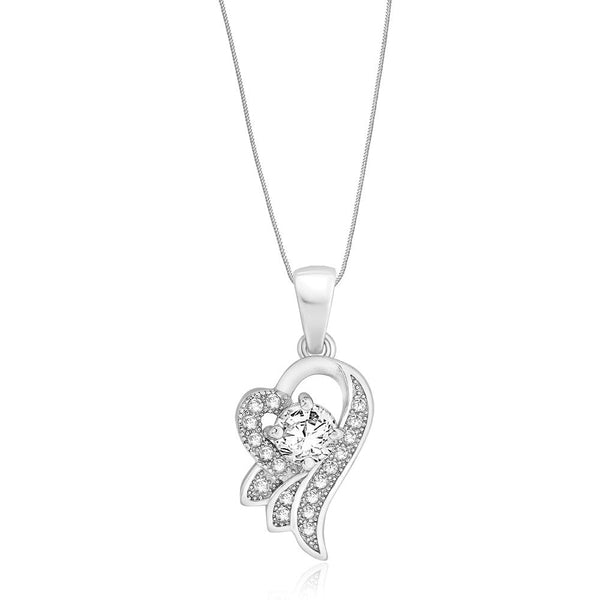 Taraash Sterling Silver Cz Heart Shape Pendant With Chain For Women COMBO PDCH 139 - Taraash