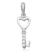 Taraash Sterling Silver Cz Key Pendant With Chain For Women COMBO PDCH 86 - Taraash