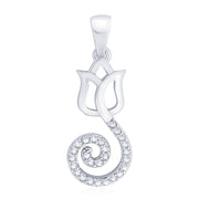 Taraash Sterling Silver Cz Lotus Studded Pendant With Chain For Women COMBO PDCH 140 - Taraash