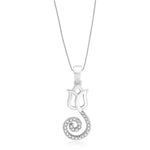 Load image into Gallery viewer, Taraash Sterling Silver Cz Lotus Studded Pendant With Chain For Women COMBO PDCH 140 - Taraash