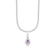 Taraash Sterling Silver Cz Oval Shape Pendant With Chain For Women COMBO PDCH 151 - Taraash
