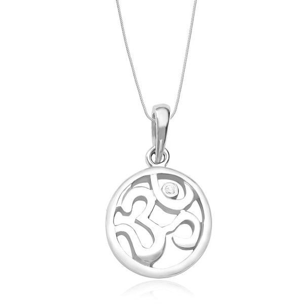 Taraash Sterling Silver Cz Pendant With Chain For Unisex COMBO PDCH 121 - Taraash