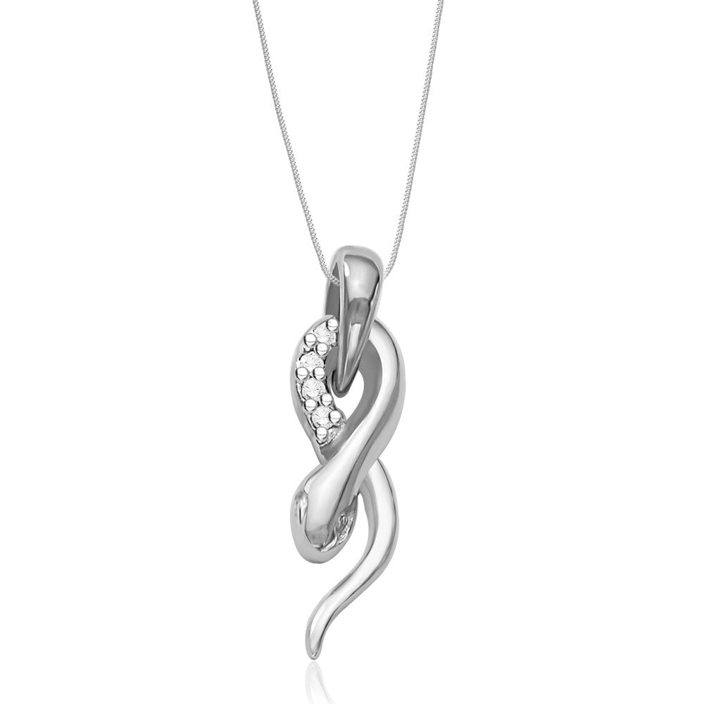 Taraash Sterling Silver Cz Snake Pendant With Chain For Women COMBO PDCH 120 - Taraash