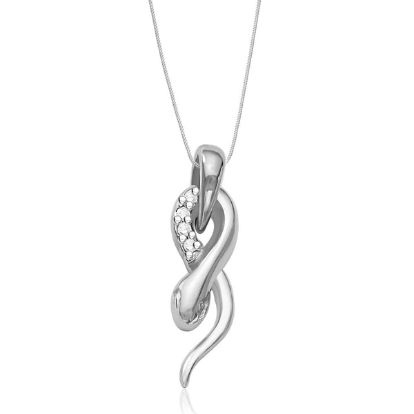 Taraash Sterling Silver Cz Snake Pendant With Chain For Women COMBO PDCH 120 - Taraash