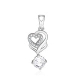 Taraash Sterling Silver Cz Studded Heart Pendant For Women PD1838R - Taraash