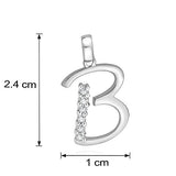 Taraash Sterling Silver Cz Studded Initial "B" Pendant For Men /Women CBPD028I-02 - Taraash