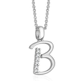 Taraash Sterling Silver Cz Studded Initial "B" Pendant For Men /Women CBPD028I-02 - Taraash
